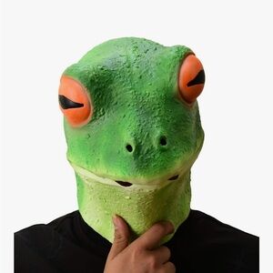 Vibrant Green Frog Mask for Men